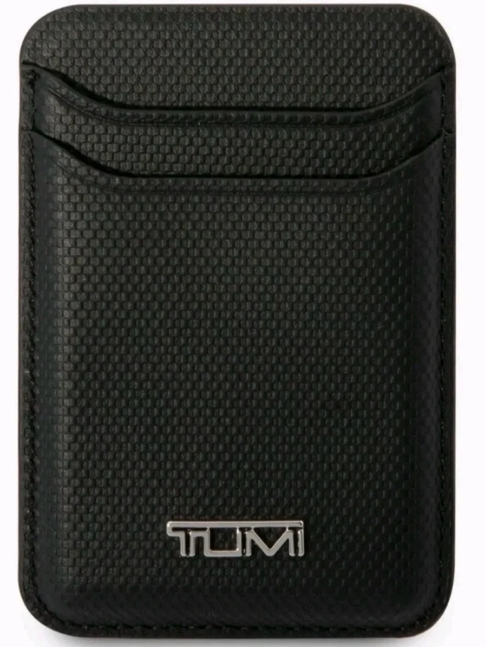 Tumi Black Leather Magnetic 2 Slots Card Holder Wallet for Magsafe Case